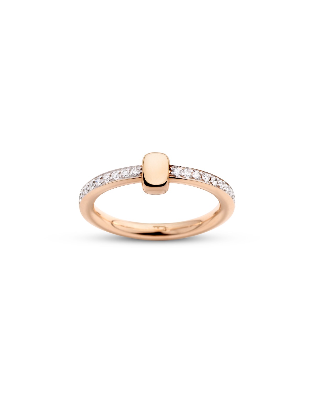 18K Rose Gold Iconica Diamond Pavé Polished Element Ring, 0.50 tcw