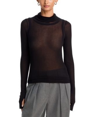 Layer Long Sleeve Sheer Turtleneck