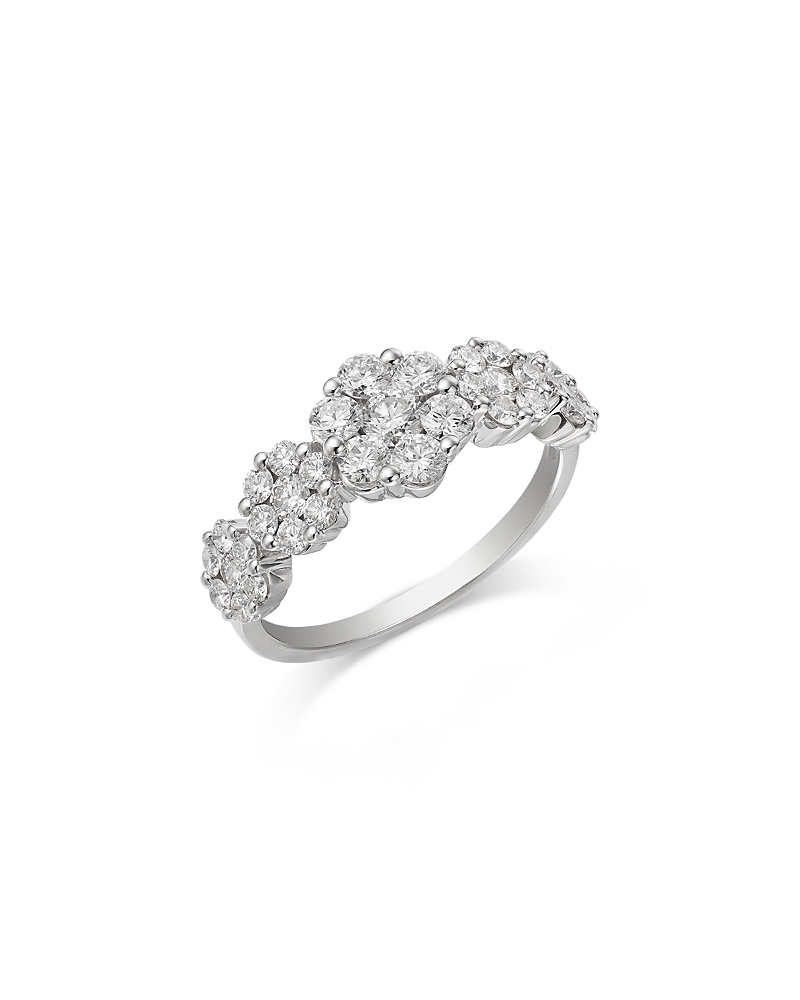 Bloomingdale's Fine Collection Diamond Flower Cluster Ring in 18K White Gold, 1.3 tcw
