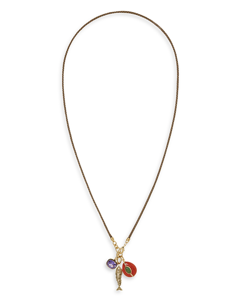 Roxanne Assoulin The Cubic Triple Charm Cord Pendant Necklace, 32