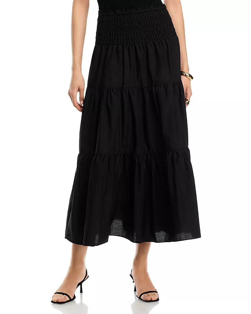 Michael Kors Poplin Smocked Maxi Skirt