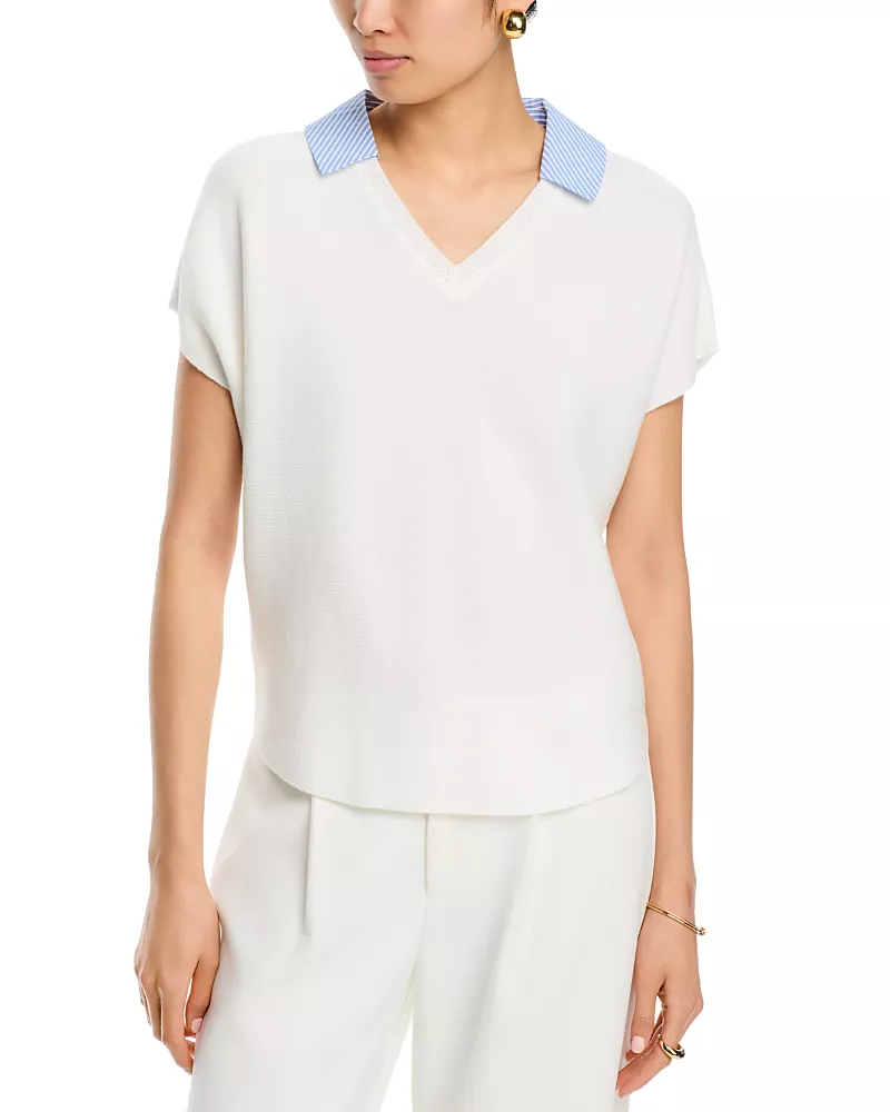 Sioni Short Sleeve Polo Collar Sweater