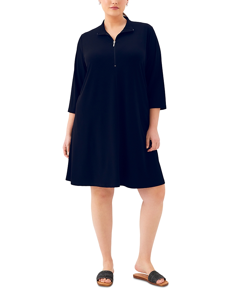 Karen Kane Plus 3/4 Sleeve Zip Up Travel Dress