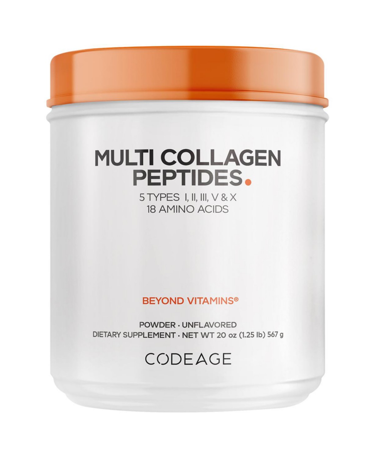 Multi Collagen Protein Powder Peptides, Hydrolyzed, 2-Month Supply, Collagen I, II, III, V, X