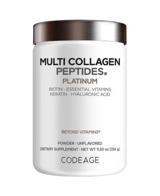 Multi Collagen Protein Powder Platinum, Biotin, Vitamin C, B, D3, Keratin, Hyaluronic Acid