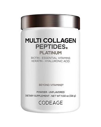 Multi Collagen Protein Powder Platinum, Biotin, Vitamin C, B, D3, Keratin, Hyaluronic Acid