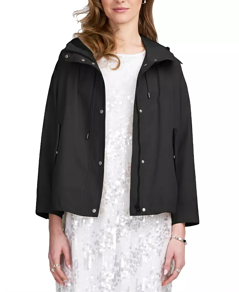 Elle Collection Hooded Cropped Parka Jacket