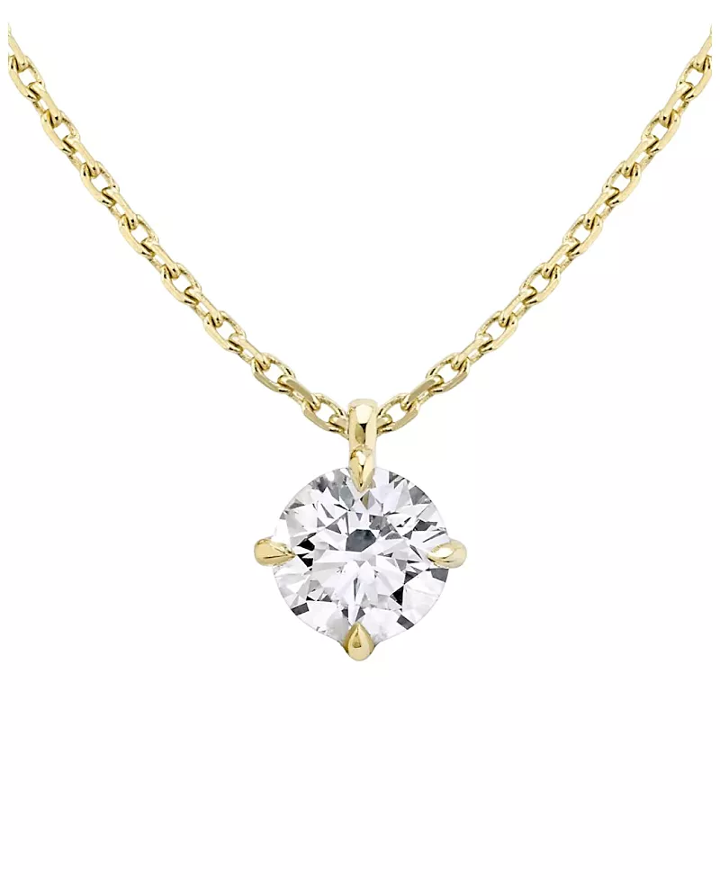 Vrai Solitaire Pendant in 14K Gold, 1.5ctw Round Brilliant Lab Grown Diamond