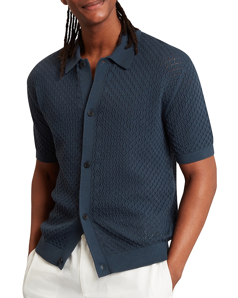 Ted Baker Domati Relaxed Fit Diamond Crochet Polo Shirt