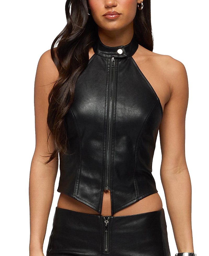 Edikted Diana Zip Up Halter Top