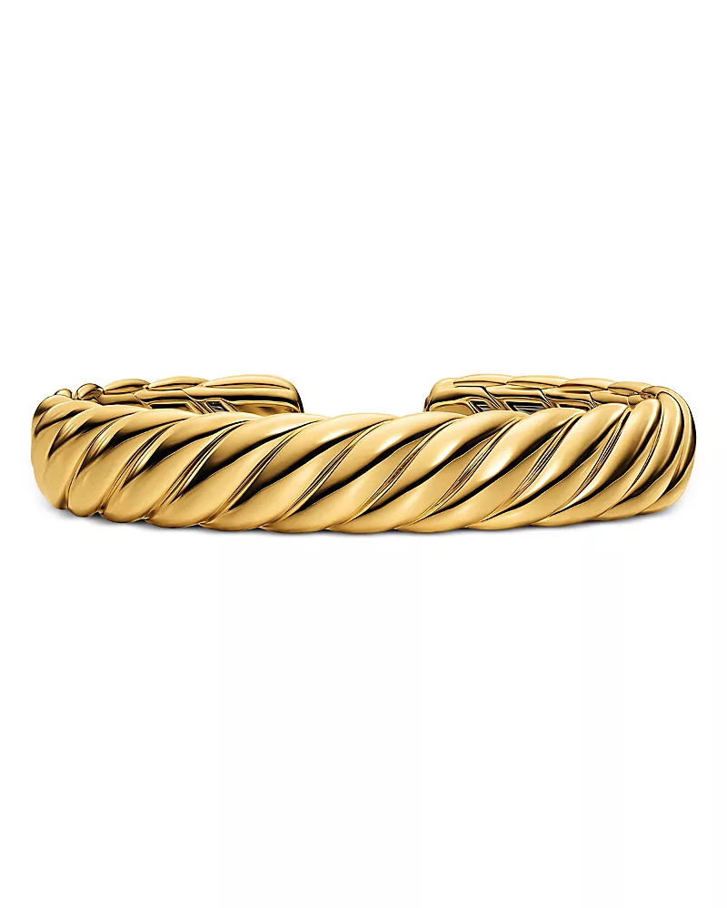 Sculpted Cable Flex Bracelet in 18K Yellow Gold, 11mm