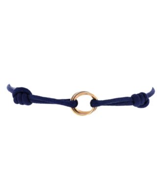  Trinity On Cord Bracelet Silk Cord with 18K Tricolor Gold