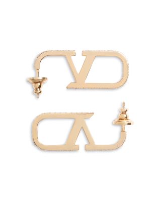 Swarovski Crystal Logo Drop Earrings, 1.4"L