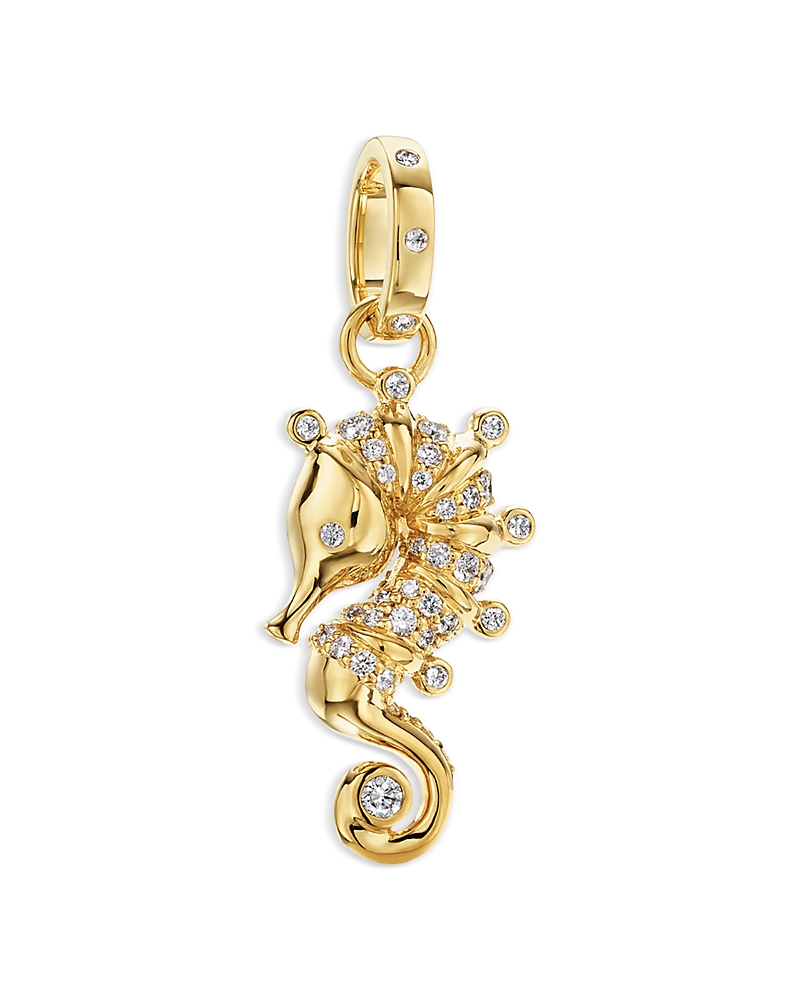 Temple St. Clair 18K Yellow Gold Fj Diamond Seahorse Pendant, 0.35 tcw