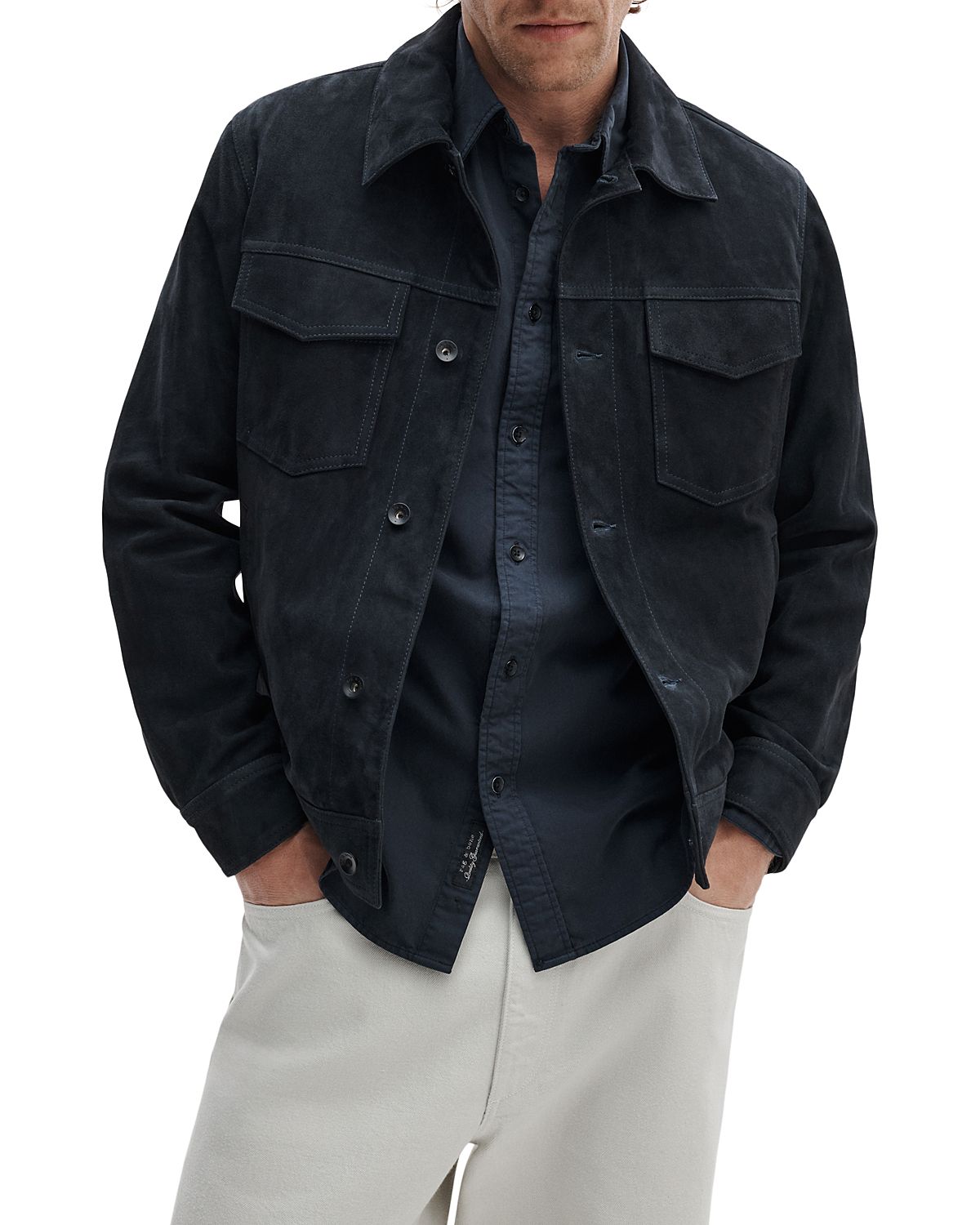 rag & bone Suede Trucker Jacket