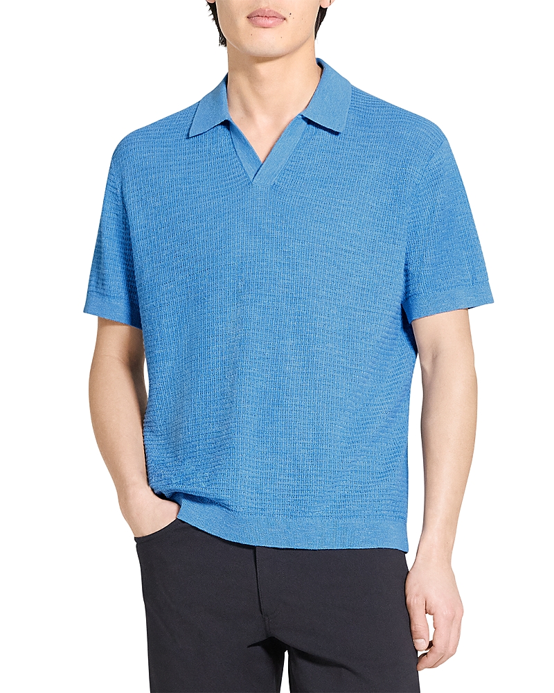 Theory Brenan Polo in Neo Pacific Linen