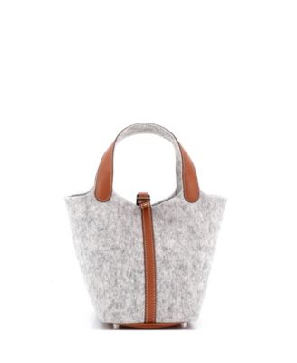 Pre-owned Pre-owned Hermes  Hermes Pm Picotin Lock Bag Felt With Leather