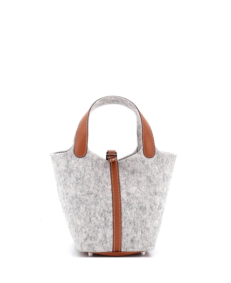 Pre-owned Pre-owned Hermes Hermes Pm Picotin Lock Bag Felt With Leather