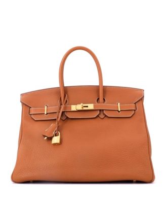 Pre-owned Pre-owned Hermes  Hermes Birkin 35 Handbag Brown Togo With Gold Hardware