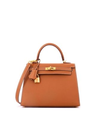  Kelly 25 Handbag Brown Epsom with Gold Hardware