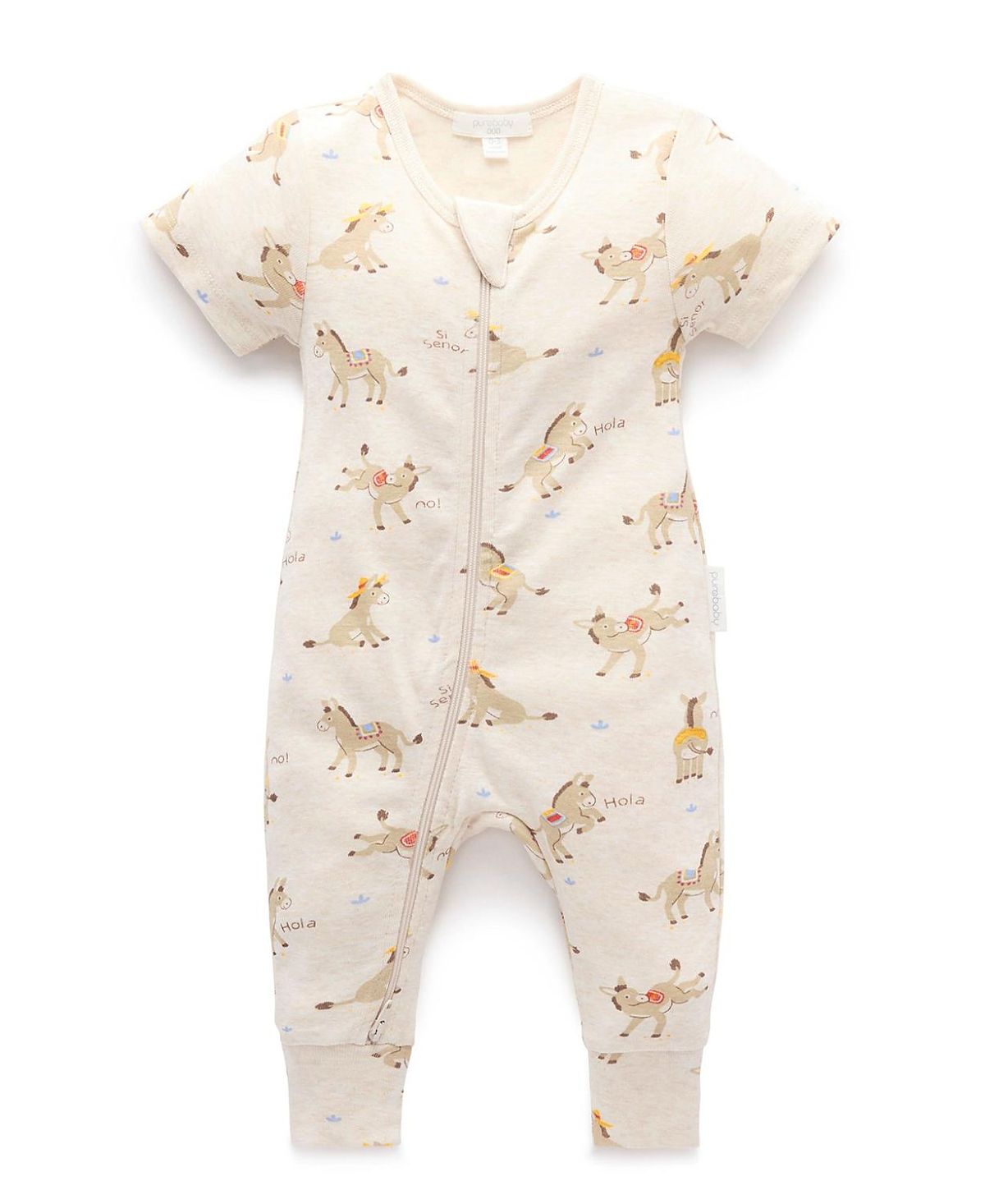 Purebaby Boys' Rib Short Sleeve Romper - Baby