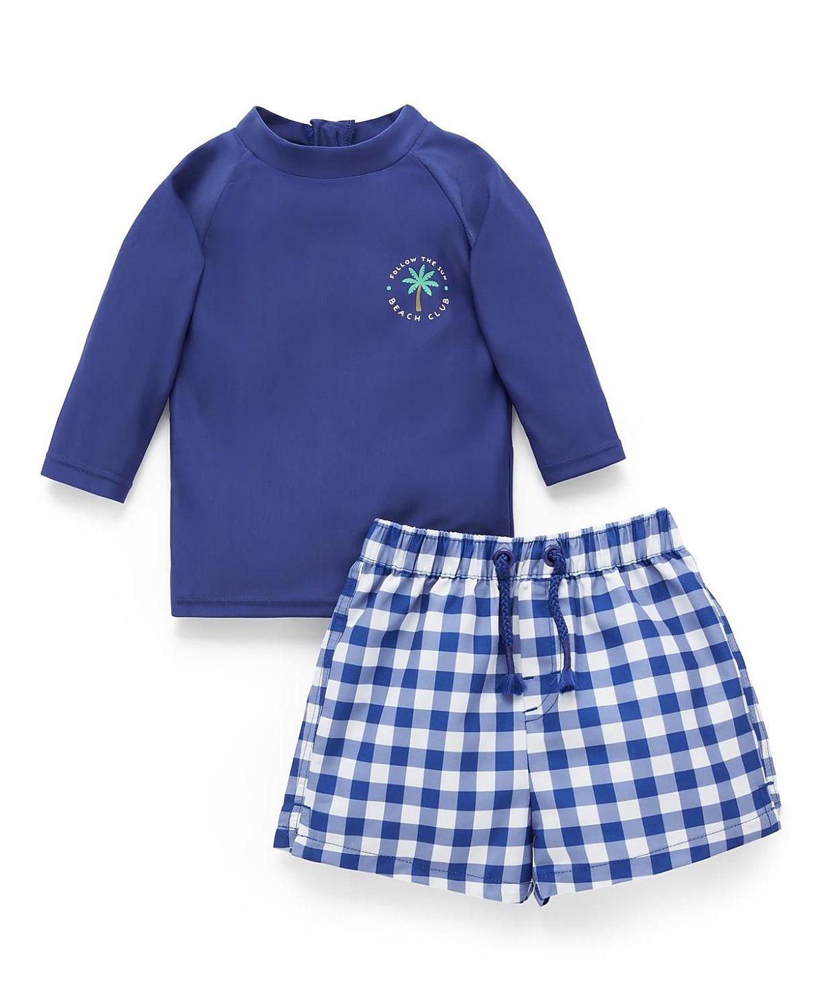 Purebaby Boys' Board Short & Rashie Set - Baby, Little Kid