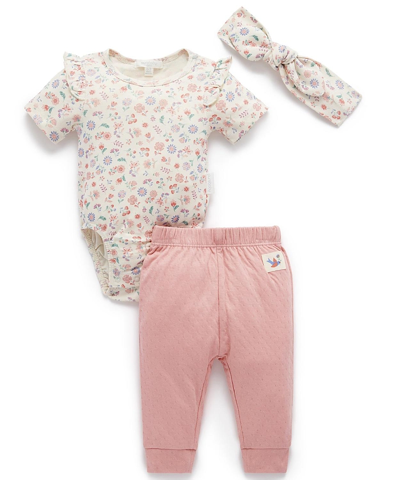 Purebaby Girls' 3 Piece Gift Set Girls - Baby