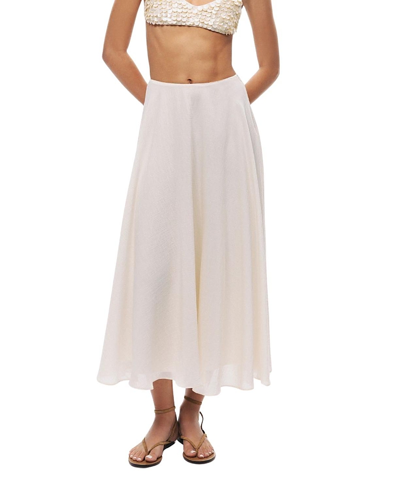 Nocturne Flowy High-Waisted Midi Skirt