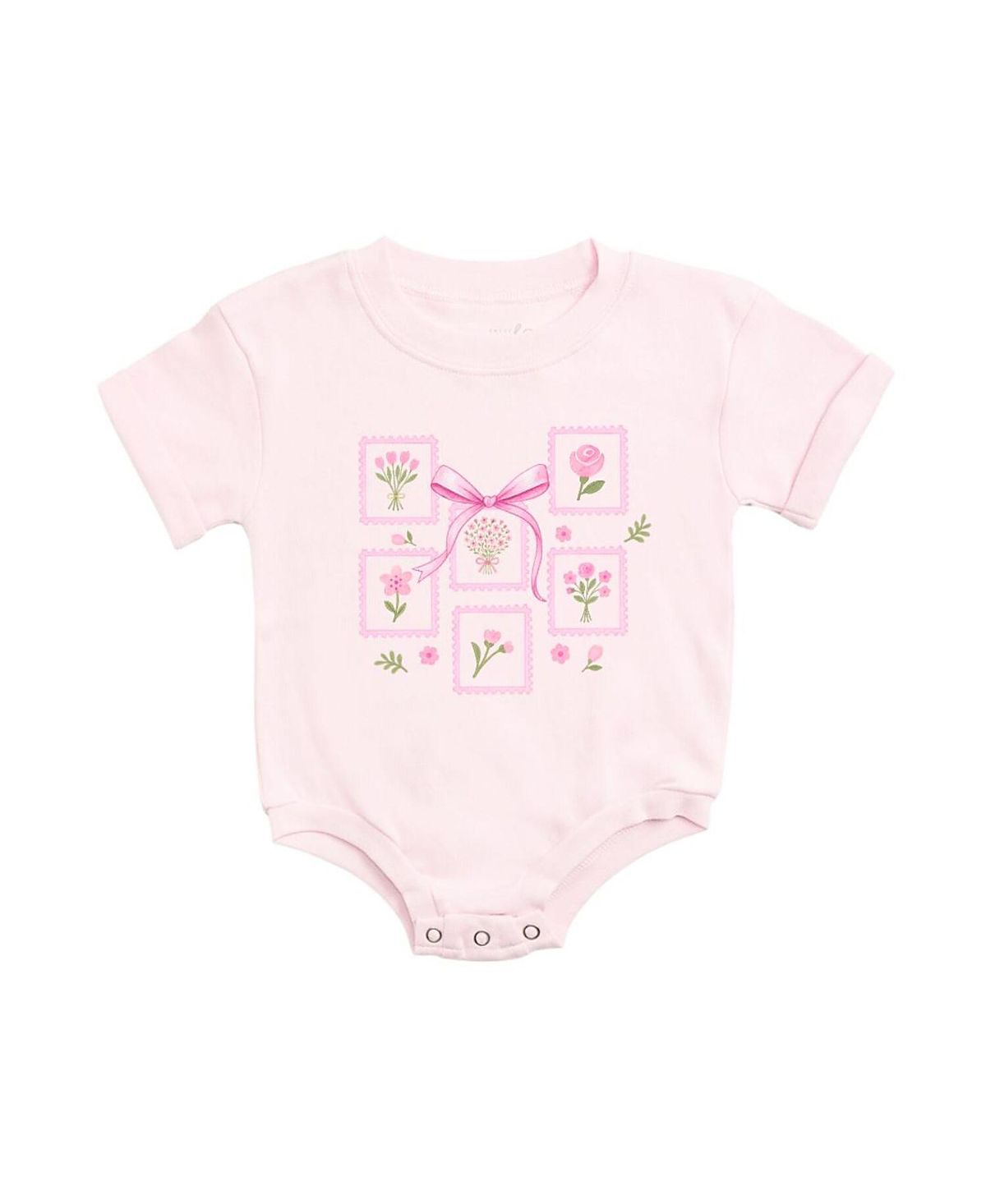 Sweet Wink Girls' Bouquet Bow Short Sleeve Romper - Baby