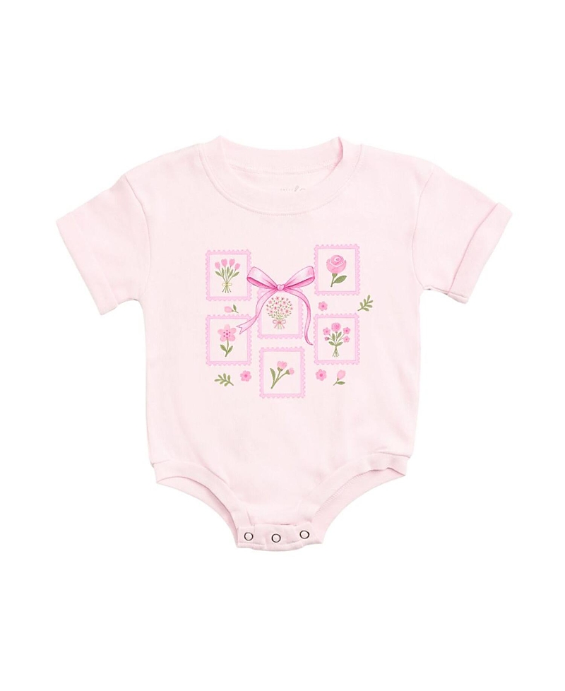 Sweet Wink Girls' Bouquet Bow Short Sleeve Romper - Baby