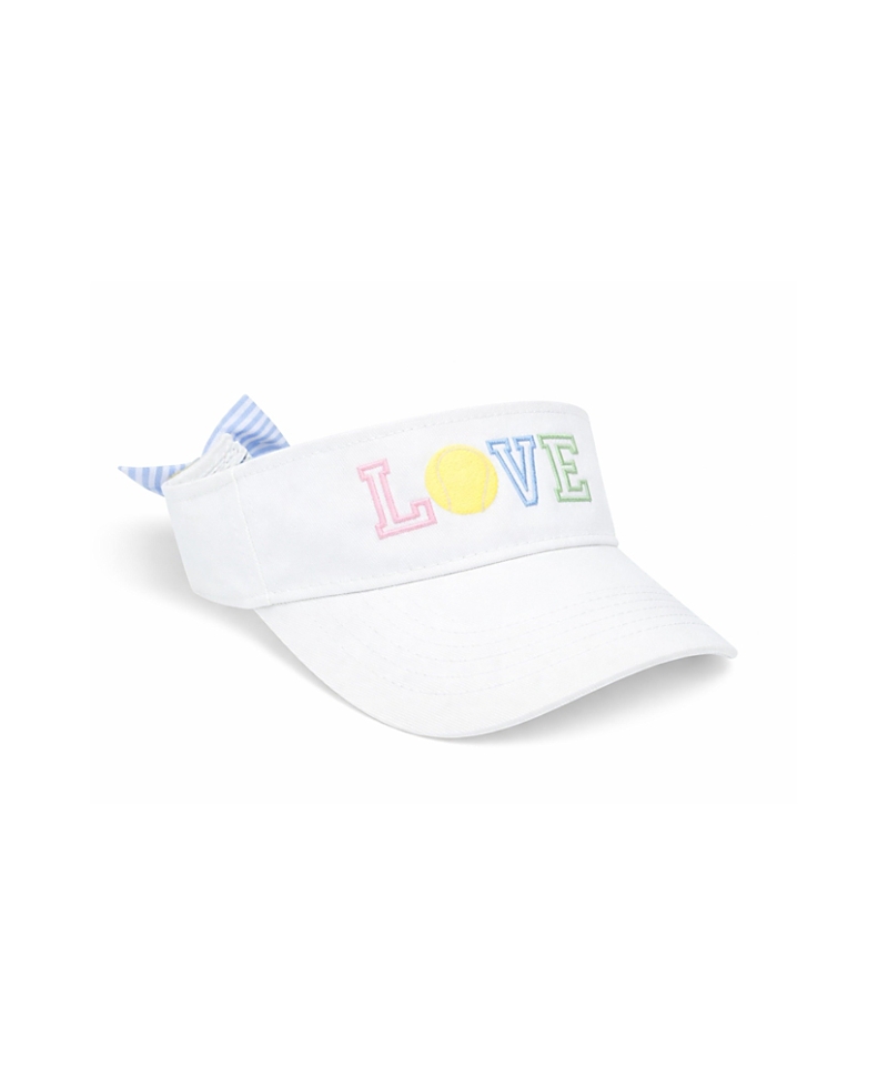 Bits & Bows Girls' Love Tennis Bow Visor - Little Kid, Big Kid