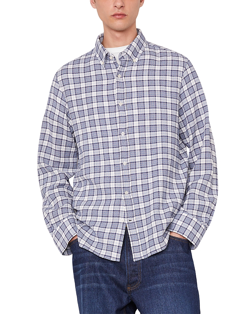 Officine Generale Arsene Waffled Checked Shirt