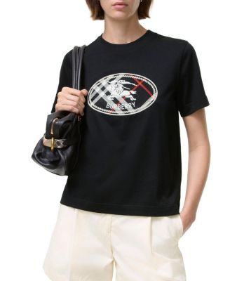  Check Knight Stamp Cotton T-shirt