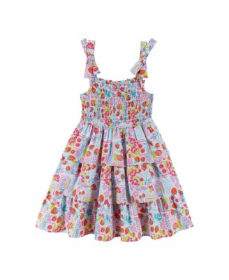 Girls' Tiered Poplin Dress - Little Kid