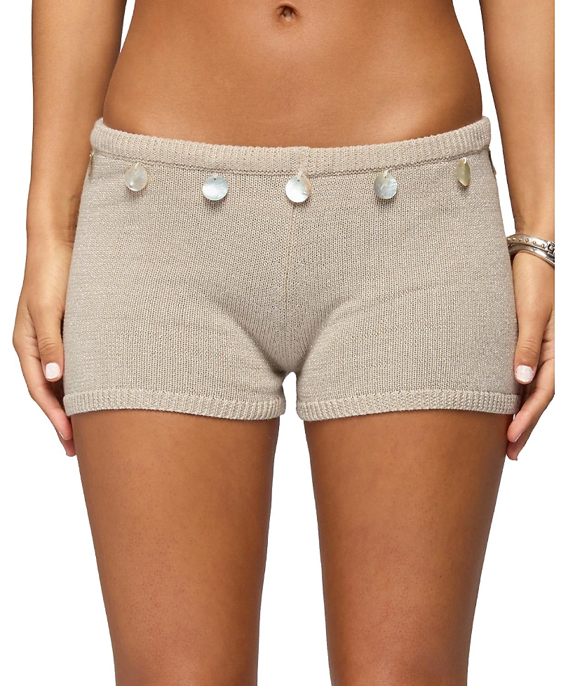 Edikted Nicca Iridescent Knit Shorts