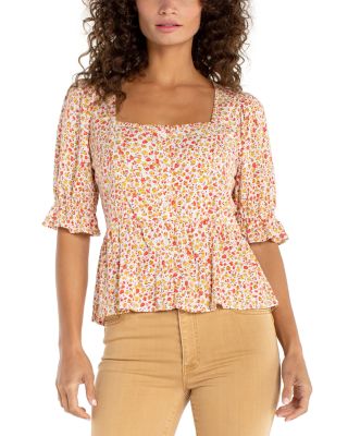 Square Neck Peplum Top