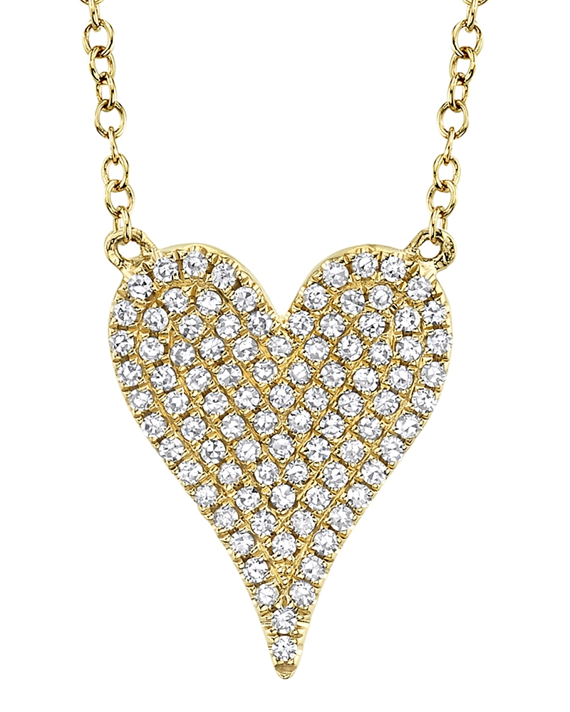 Shy Creation 14K Yellow Gold Kate Diamond Pave Pendant Necklace, 0.21 tcw