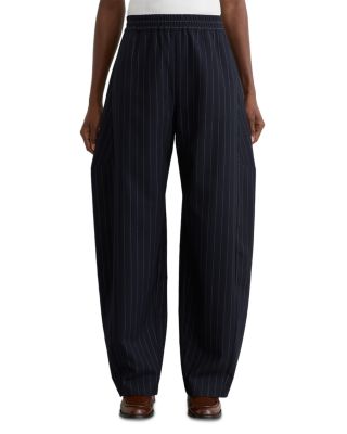 Elle Pinstriped High Rise Barrel Trousers