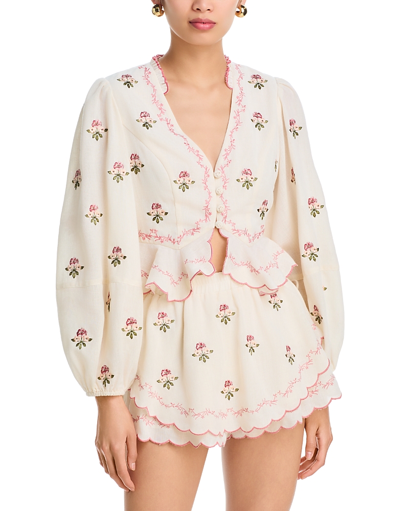 Aqua x Agua Bendita Floral Embroidered Top - Exclusive