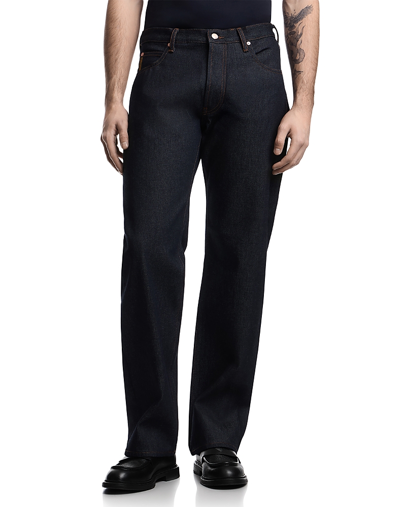 Emporio Armani Comfort Fit Pure Cotton Jeans in Dark Blue Denim