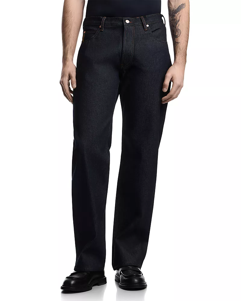 Emporio Armani Comfort Fit Pure Cotton Jeans in Dark Blue Denim