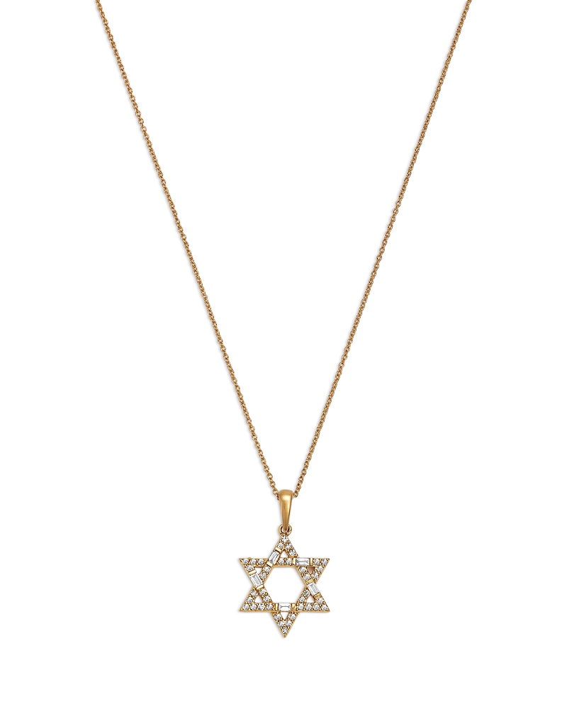 Bloomingdale's Fine Collection Diamond Star of David Pendant Necklace in 14K Gold, 0.25 tcw