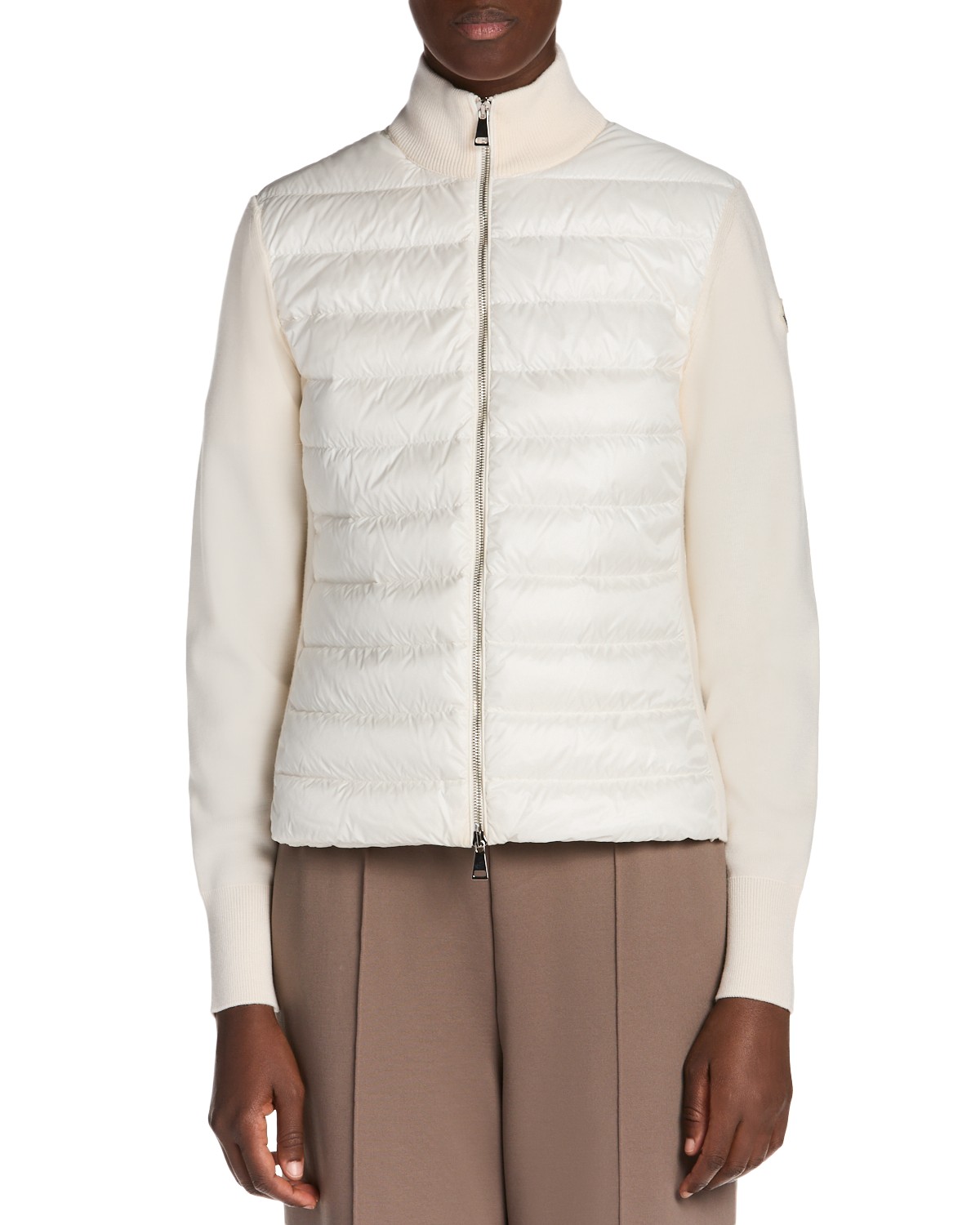 Padded Wool Zip-Up Cardigan