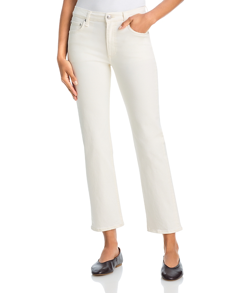 rag & bone Harlow High Rise Straight Ankle Jeans in White