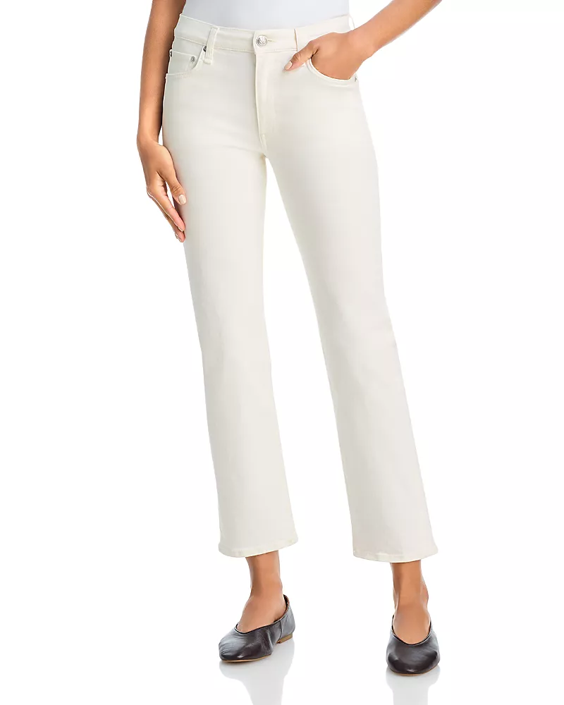 rag & bone Harlow High Rise Straight Ankle Jeans in White