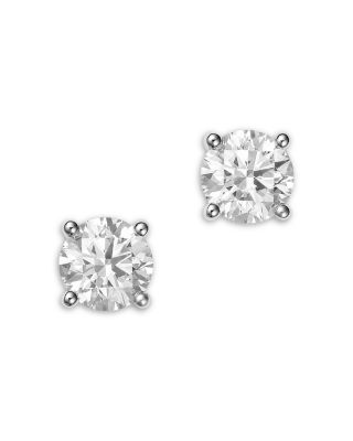 Bloomingdale's Fine Collection Luxe Collection Certified Lab Grown Diamond Stud Earrings in 18K White Gold, 3.0 tcw