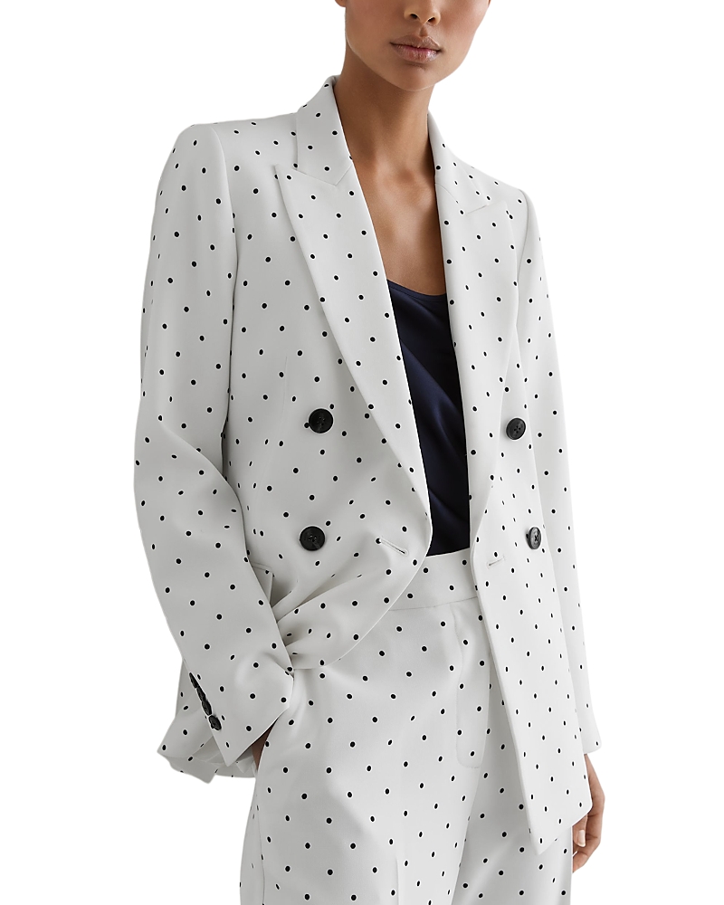 Reiss Petite Double Breasted Polka Dot Blazer
