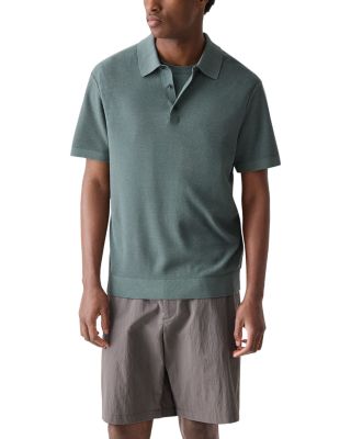 Nocturne Navy Silk Cotton Polo Shirt