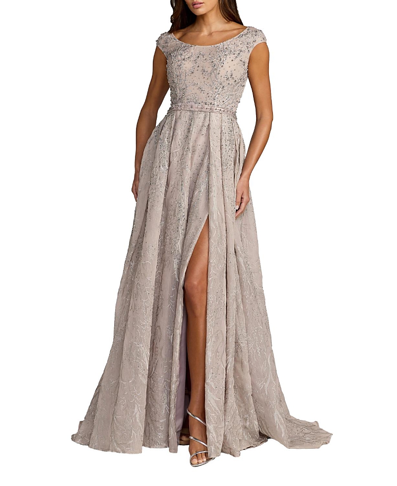 Mac Duggal Embellished Cap Sleeve A Line Gown
