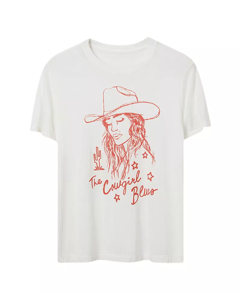 Junk Food Clothing Women's The Cowgirl Blues Vintage Tissue Tee